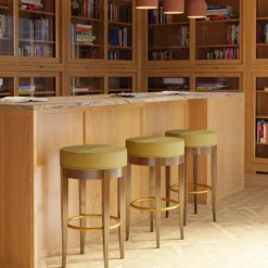 Morelato Bar Stools<5331 Brown & Olive-Green Bar Stool by Centro Ricerche MAAM