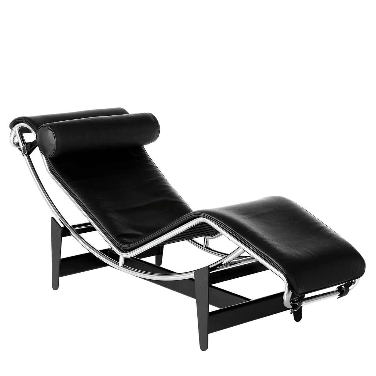 Cassina Chaises<4 Chaise Longue À Reglage Continu By Le Corbusier & Pierre Jeanneret & Charlotte Perriand - Black Leather