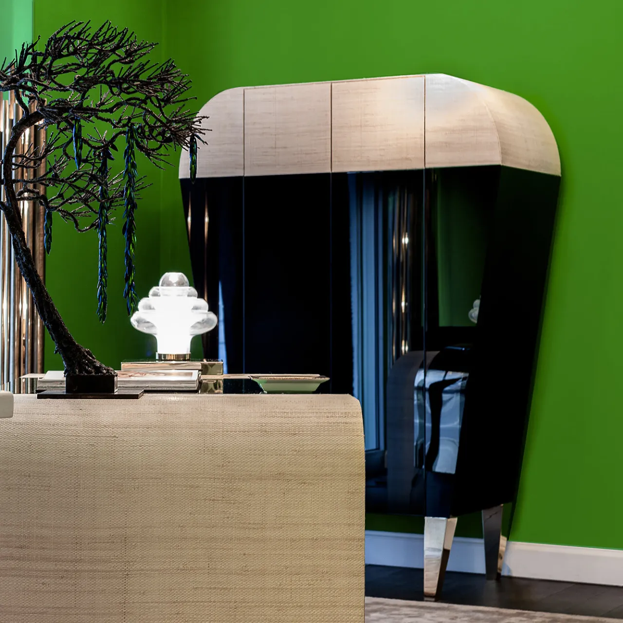 Aliprandi Valentino Design Bar Cabinets<01.03 Collection Green Bar Cabinet
