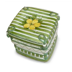 Ceramiche Ceccarelli Stools<4 Cushion Green Seat Sculpture