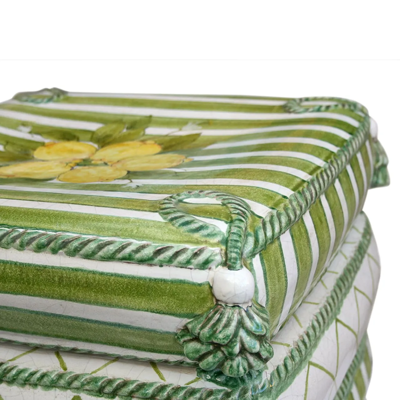 Ceramiche Ceccarelli Stools<4 Cushion Green Seat Sculpture