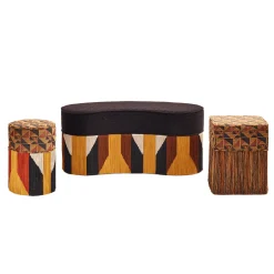 Lorenza Bozzoli Couture Ottomans & Poufs<30 Eli Tribe Pouf by Lorenza Bozzoli