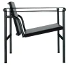 Cassina Lounge Chairs<1 Fauteuil à Dossier Basculant By Le Corbusier & Pierre Jeanneret & Charlotte Perriand - Black Leather