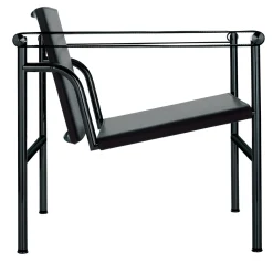 Cassina Lounge Chairs<1 Fauteuil à Dossier Basculant By Le Corbusier & Pierre Jeanneret & Charlotte Perriand - Black Leather