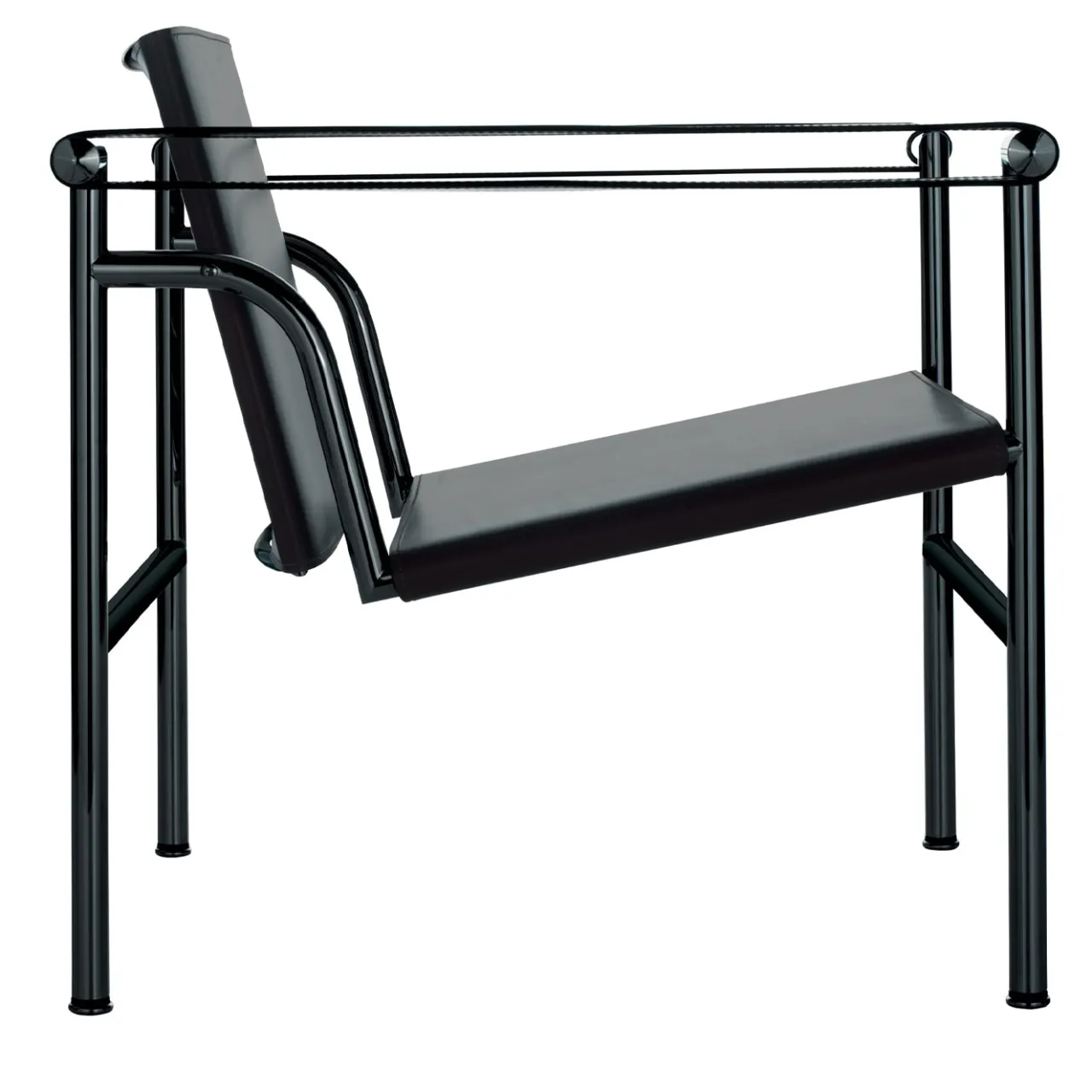 Cassina Lounge Chairs<1 Fauteuil à Dossier Basculant By Le Corbusier & Pierre Jeanneret & Charlotte Perriand - Black Leather