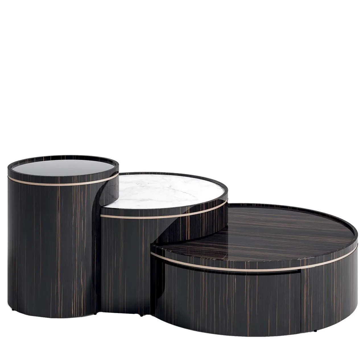 Volpi Nesting Tables<3 in 1 Coffee Table in Ebony