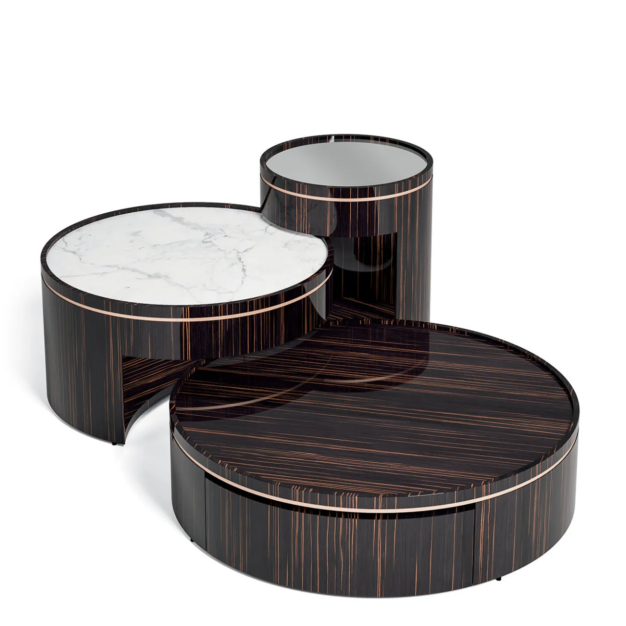 Volpi Nesting Tables<3 in 1 Coffee Table in Ebony