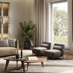 Vibieffe Lounge Chairs<430 Opera Gray Leather Lounge Chair