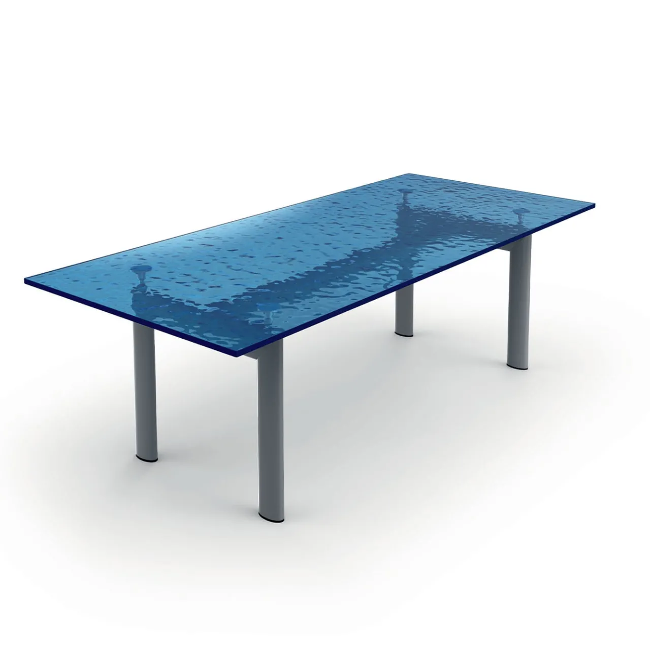 Cassina Dining Tables<6 Table Tube D’Avion #2 Blue, by Le Corbusier/Jeanneret/Perriand