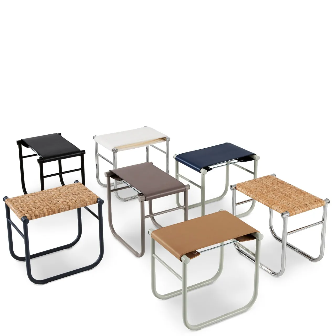 Cassina Stools<9 Tabouret By Charlotte Perriand - Rattan