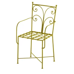 Dante Negro Outdoor Chairs & Stools<Acanta Wrought Iron Lime-Green Chair With Armrests