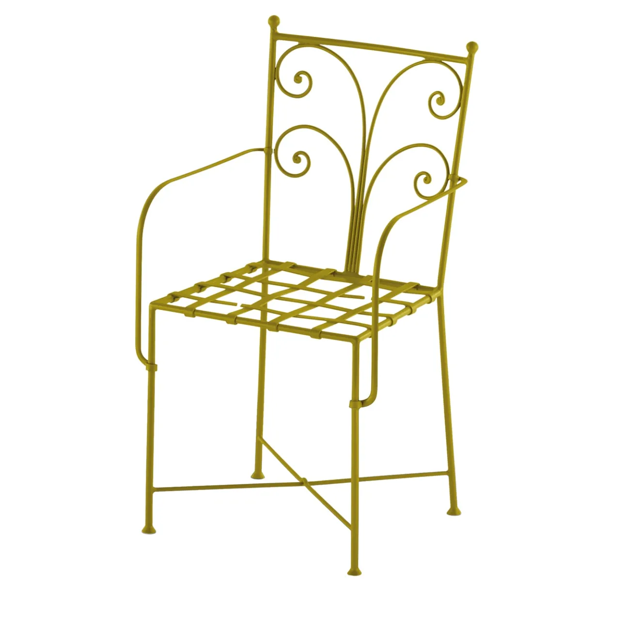 Dante Negro Outdoor Chairs & Stools<Acanta Wrought Iron Lime-Green Chair With Armrests