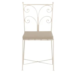 Dante Negro Outdoor Chairs & Stools<Acanta Wrought Iron White Cushioned Chair