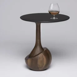 Elli Side Tables<Achille Round Dark Walnut Wood Contemporary Side Table