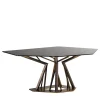 IDL Dining Tables<Acropora Antique Gold Metal And Bronze Glass Top Dining Table