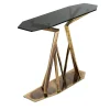 IDL Consoles<Acropora Antique Gold Metal And Bronze Glass Top Console