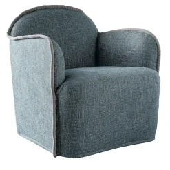Casamilano Armchairs<Ada Light Blue Fabric And Piping Armchair by Paola Navone