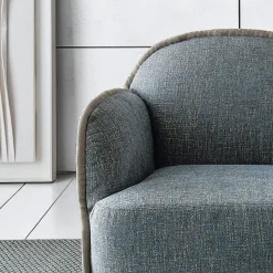 Casamilano Armchairs<Ada Light Blue Fabric And Piping Armchair by Paola Navone