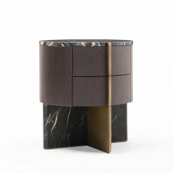Zanaboni Nightstands<Adam ED/50 642 Belvedere Marble and Wood Nightstand