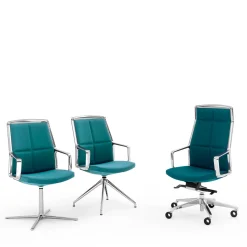 Viganò & C. Office Chairs<ADELE BLUE-GREEN EXECUTIVE CHAIR by ORLANDINIDESIGN