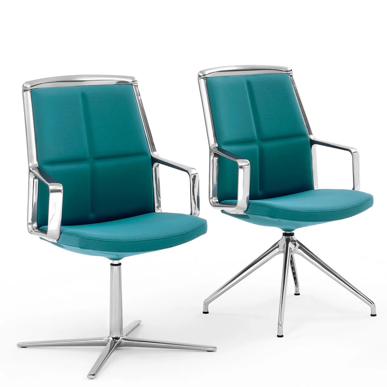 Viganò & C. Office Chairs<ADELE BLUE-GREEN MEETING CHAIR #1 by ORLANDINIDESIGN