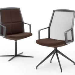 Viganò & C. Office Chairs<ADELE chestnut MEETING CHAIR #1 by ORLANDINIDESIGN