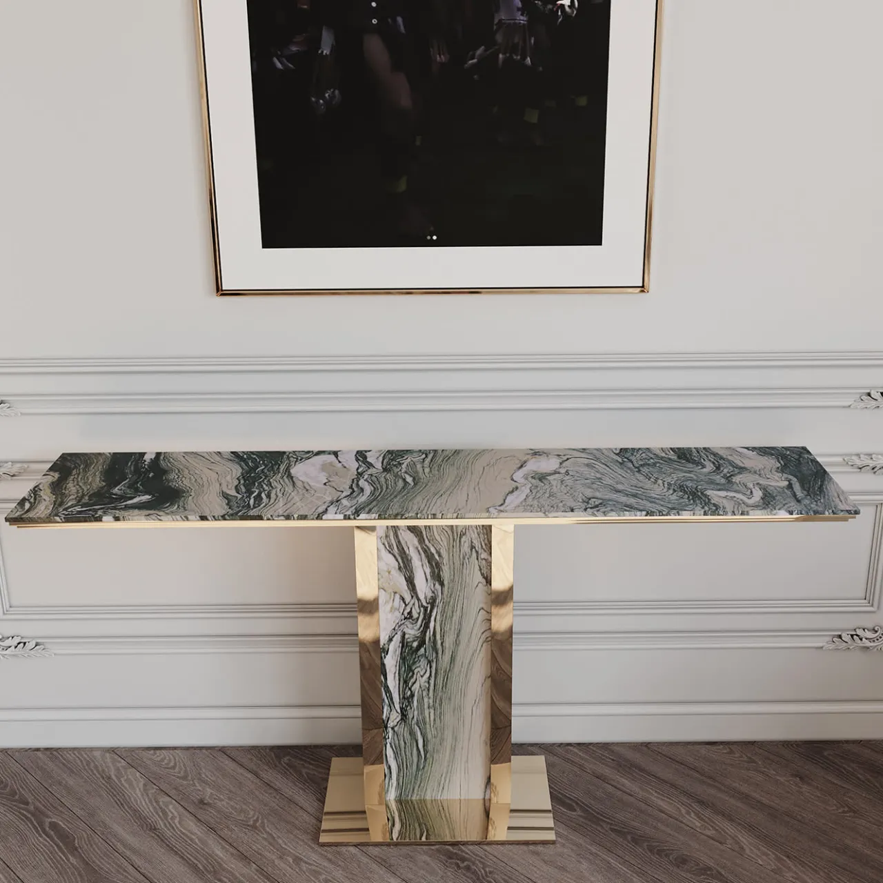 L'Eccesso Consoles<Afon Cipollino Verde Marble Console by Paolo Ciacci