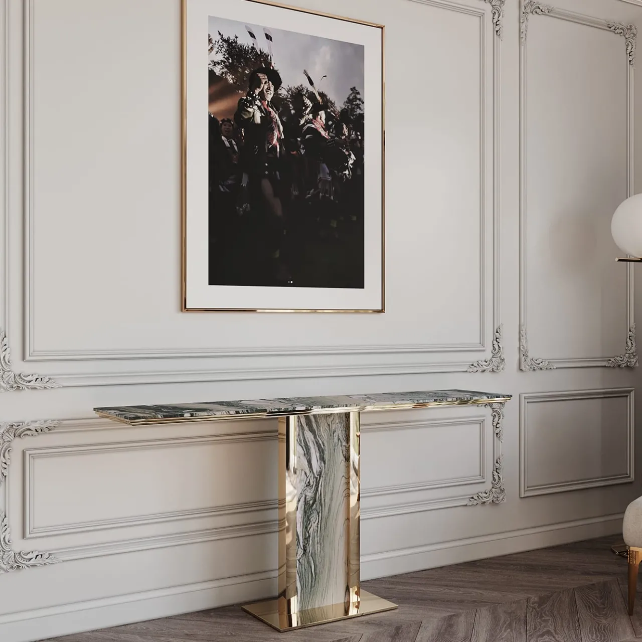 L'Eccesso Consoles<Afon Cipollino Verde Marble Console by Paolo Ciacci