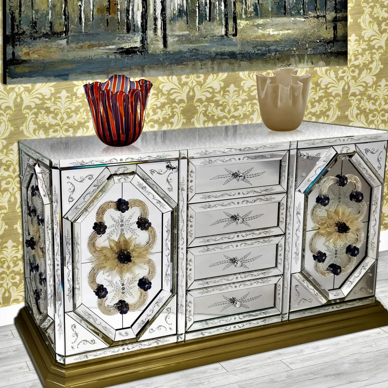 Fratelli Tosi Dressers<Afrodite Gold Murano Glass Dresser