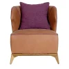 Mantellassi 1926 Lounge Chairs<Agostina brown camel leather armchair