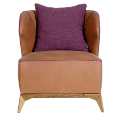 Mantellassi 1926 Lounge Chairs<Agostina brown camel leather armchair