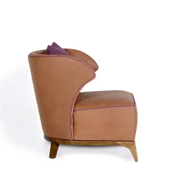 Mantellassi 1926 Lounge Chairs<Agostina brown camel leather armchair