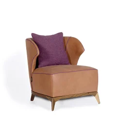 Mantellassi 1926 Lounge Chairs<Agostina brown camel leather armchair