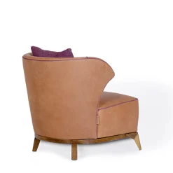 Mantellassi 1926 Lounge Chairs<Agostina brown camel leather armchair