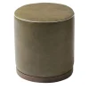 Mantellassi 1926 Ottomans & Poufs<Agostina cylindrical olive green leather pouf