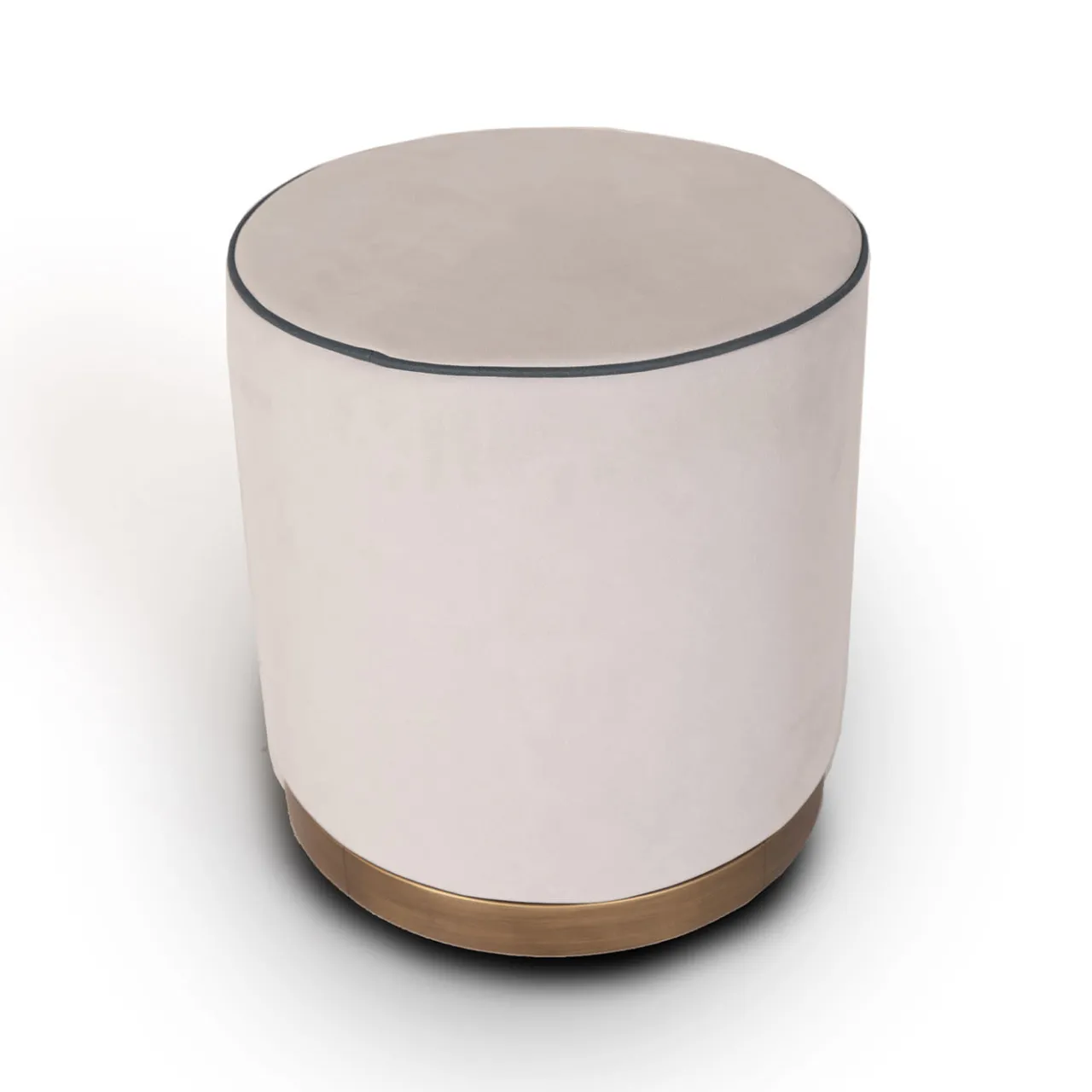 Mantellassi 1926 Ottomans & Poufs<Agostina cylindrical white pouf
