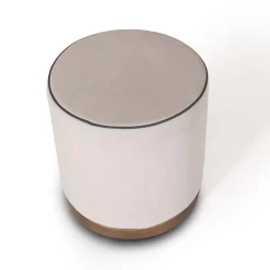 Mantellassi 1926 Ottomans & Poufs<Agostina cylindrical white pouf