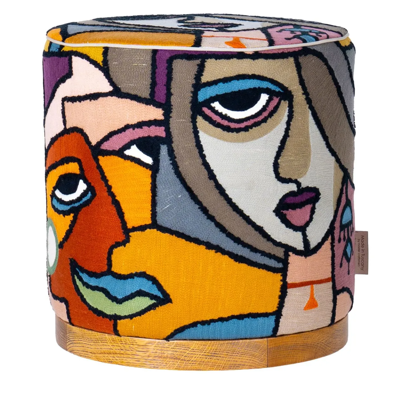 Mantellassi 1926 Ottomans & Poufs<Agostina cylindrical Women pattern pouf