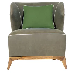 Mantellassi 1926 Lounge Chairs<Agostina green leather armchair