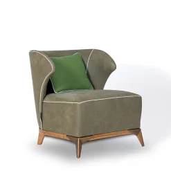 Mantellassi 1926 Lounge Chairs<Agostina green leather armchair