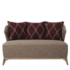 Mantellassi 1926 Sofas<Agostina grey and bordeaux fabric small sofa