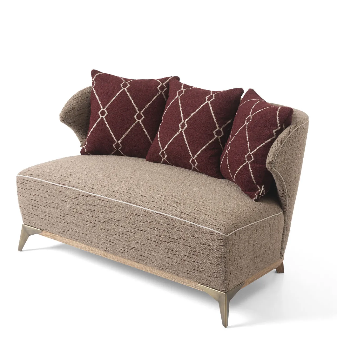 Mantellassi 1926 Sofas<Agostina grey and bordeaux fabric small sofa
