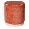 Mantellassi 1926 Ottomans & Poufs<Agostina Red Fabric Cylindrical Pouf