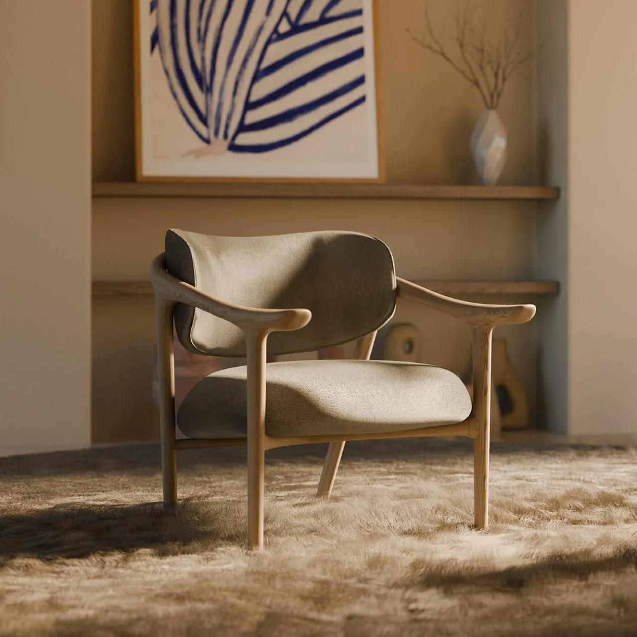 Morelato Lounge Chairs<Aida Beige Lounge Chair by Libero Rutilo