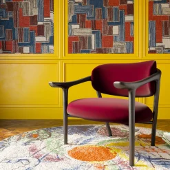 Morelato Lounge Chairs<Aida Brown & Ruby-Red Lounge Chair by Libero Rutilo