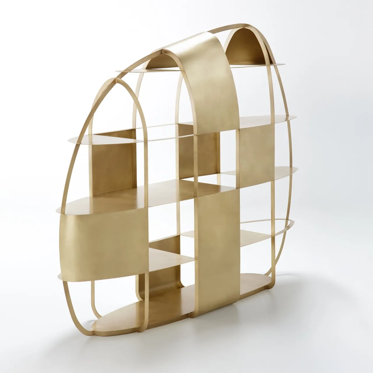 De Castelli Bookcases<Airframe Brushed Brass Bookcase By PIO&TITOTOSO