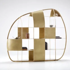 De Castelli Bookcases<Airframe Brushed Brass Bookcase By PIO&TITOTOSO