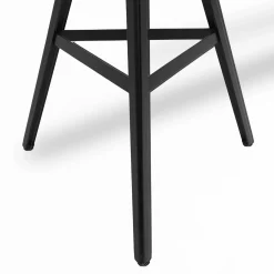 TrabA' Bar Stools<Aky 61 Round Black Ash & Metal Stool by Emilio Nanni