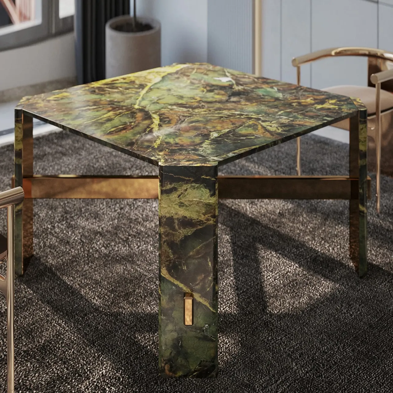 L'Eccesso Dining Tables<Alani Green Marble Dining Table by Paolo Ciacci