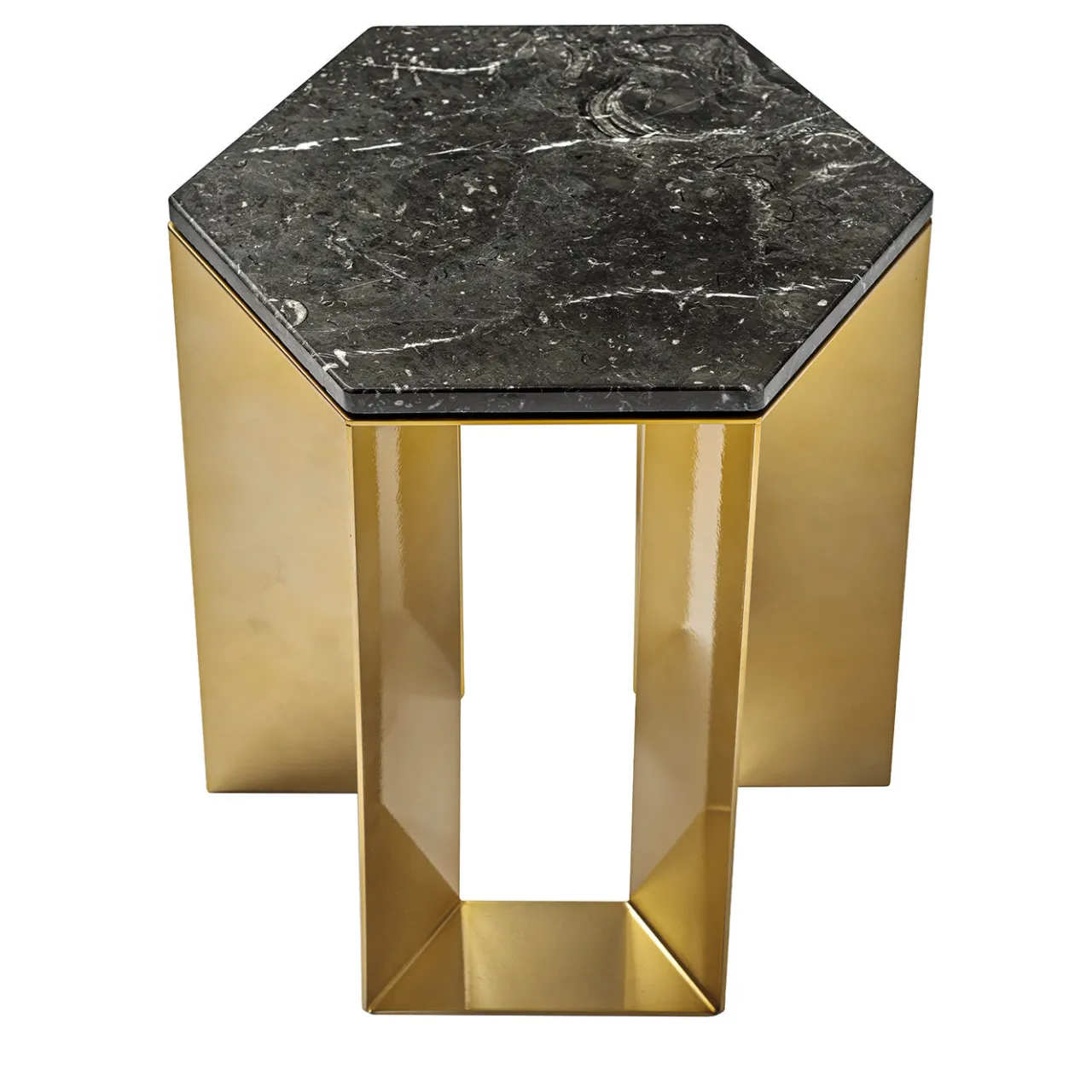 V.L. Lavorazioni In Ferro Side Tables<Alato Black and Gold Side Table by Antonio Saporito